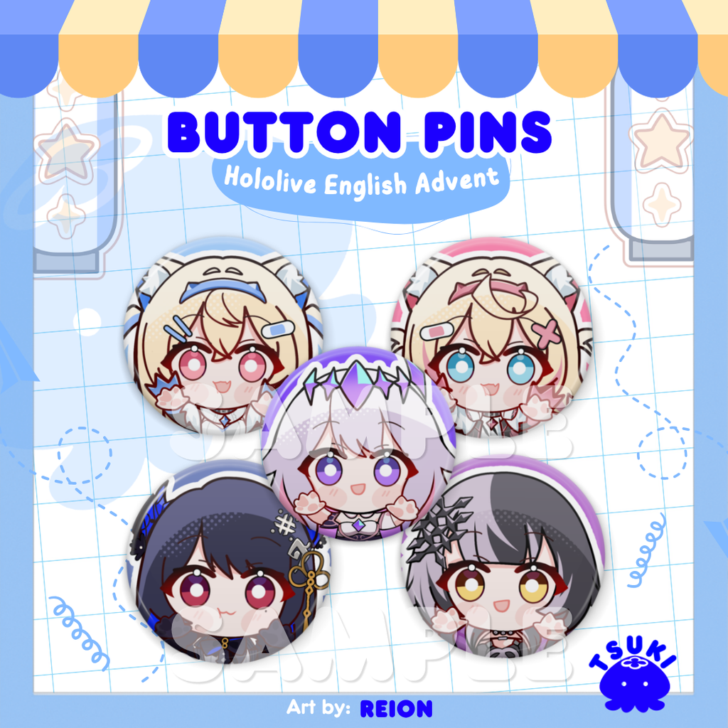 Chibi Advent Button Pin Badges