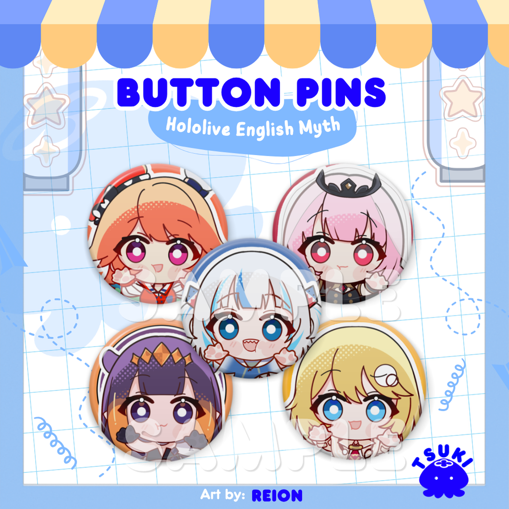 Chibi Myth Button Pin Badges (MYTH Set)